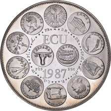 France, Medal, Ecu Europa, Marianne, 1987, Rodier, MS(64), Silver