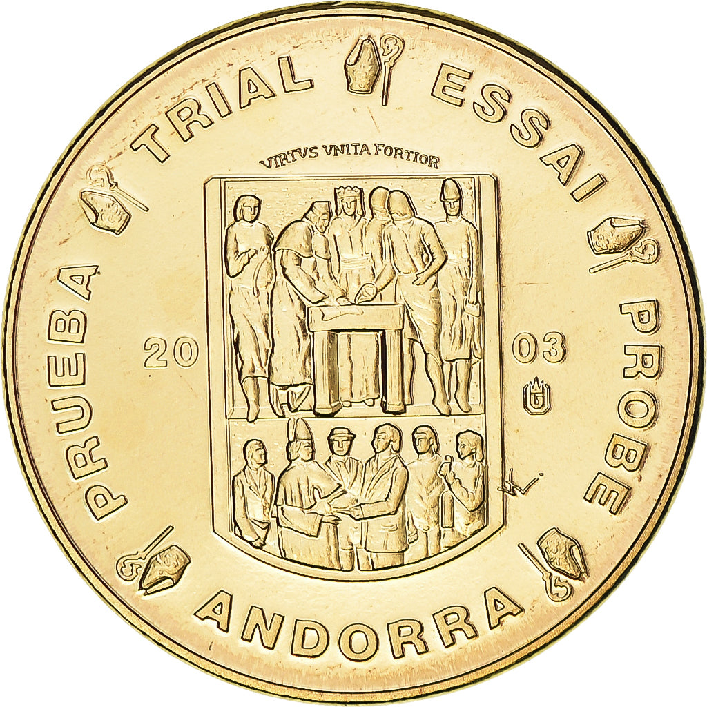 Andorra, 10 Euro Cent, 2003, unofficial private coin, MS(65-70), Copper