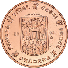 Andorra, 2 Euro Cent, 2003, unofficial private coin, MS(65-70), Copper