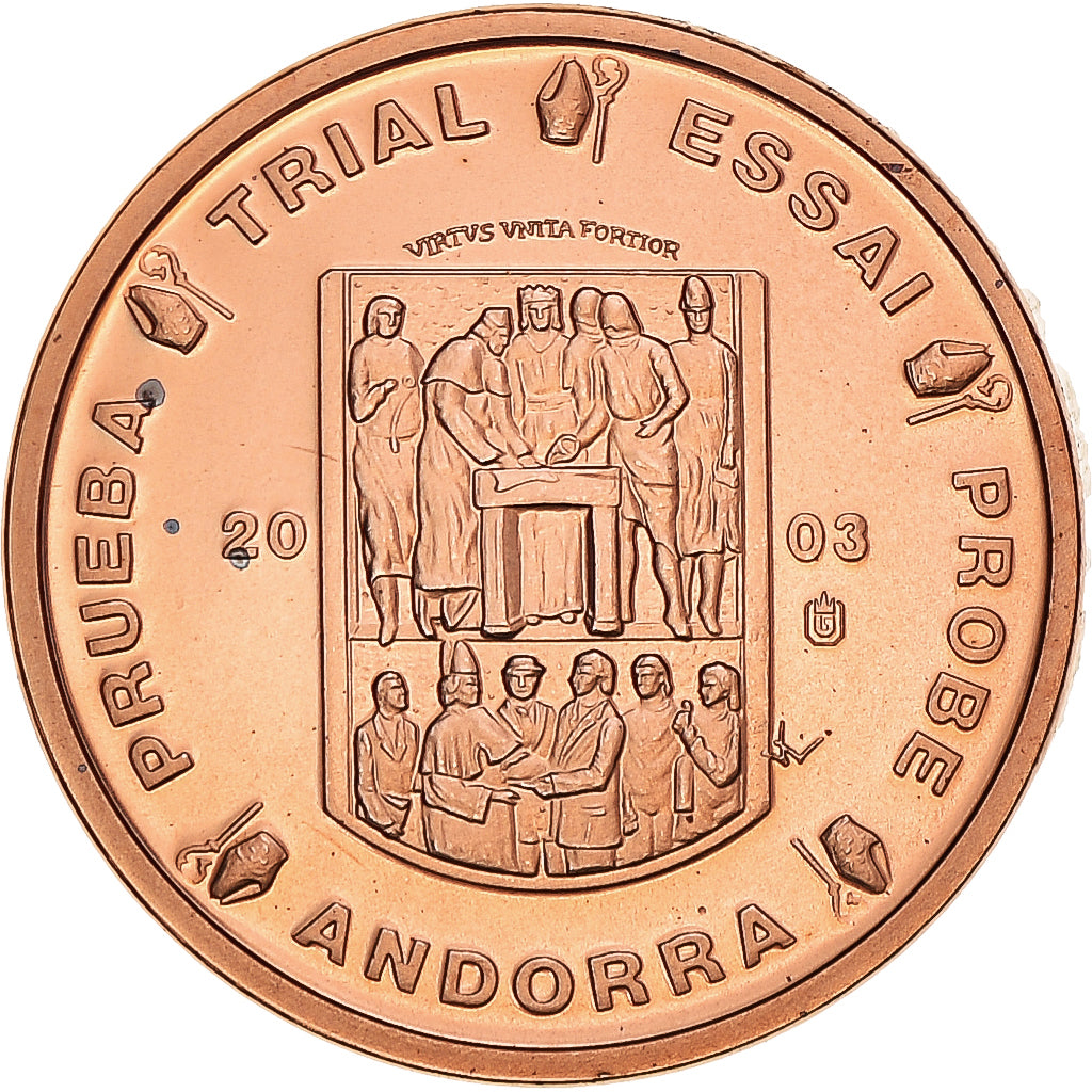 Andorra, Euro Cent, 2003, unofficial private coin, MS(65-70), Copper