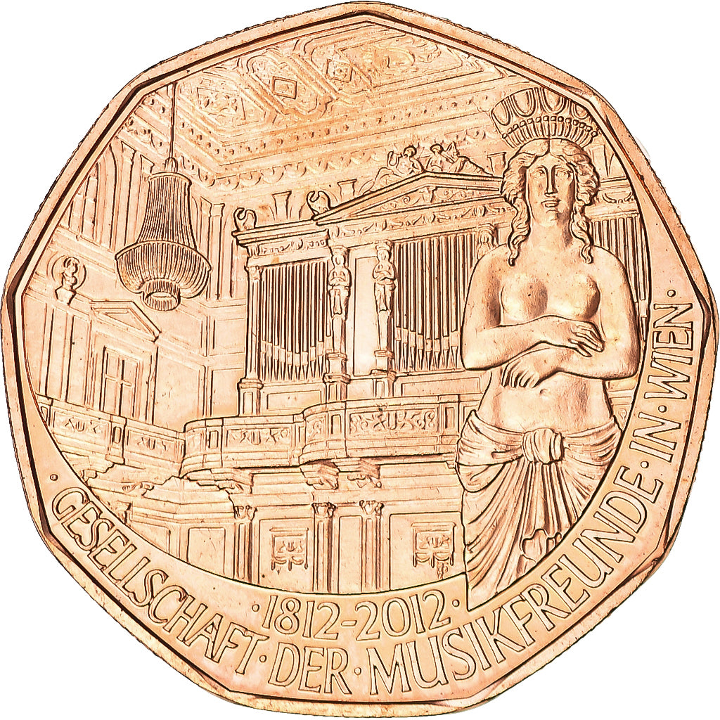 Autriche, 5 Euro, Society of Music Lovers, 2012, Vienna, SPL+, Cuivre