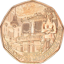 Autriche, 5 Euro, Society of Music Lovers, 2012, Vienna, SPL+, Cuivre