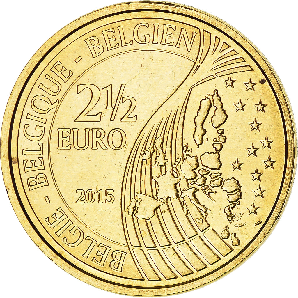 Belgique, 2-1/2 Euro, Bataille de Waterloo 1815, 2015, SPL+, Laiton