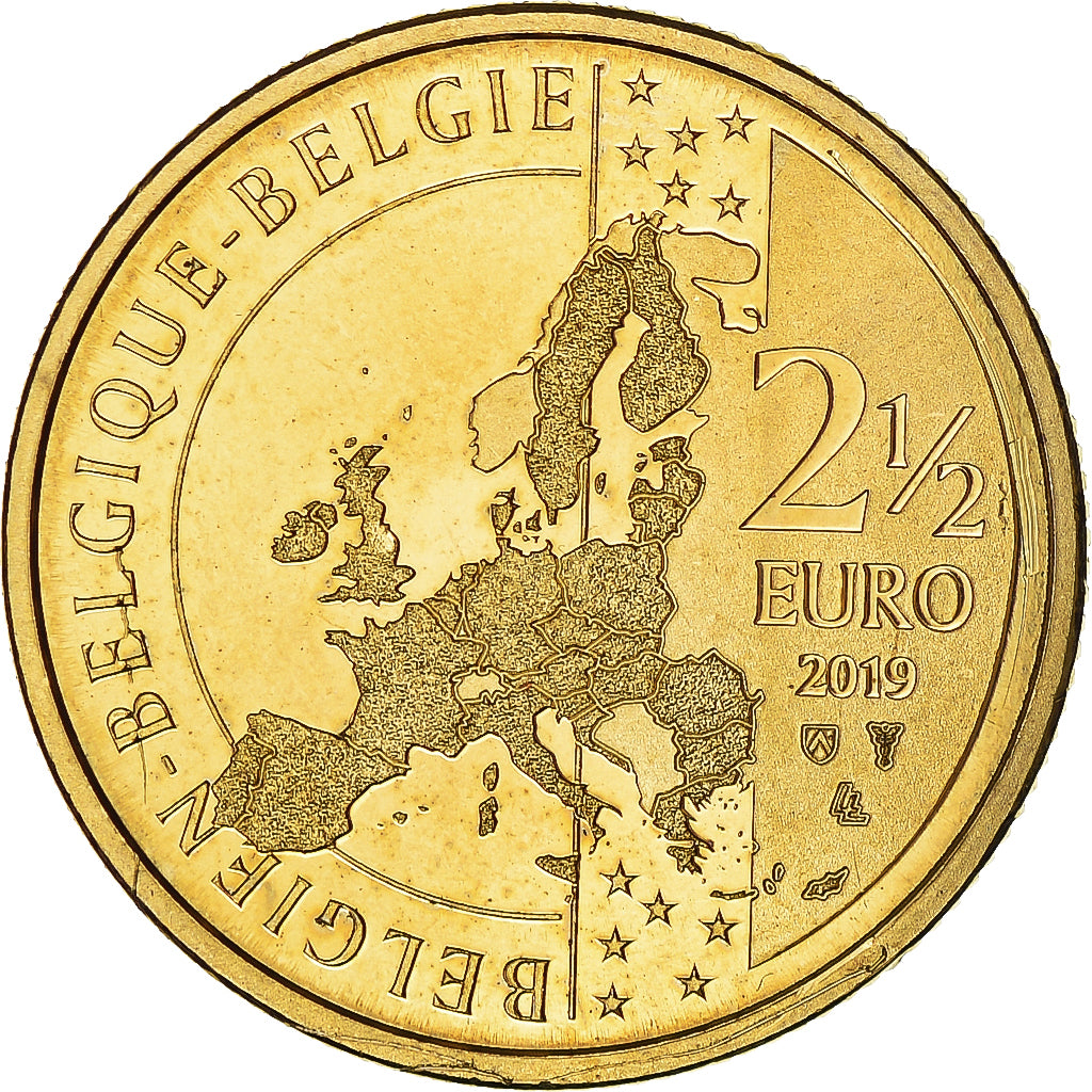 Belgia, 2-1/2 Euro, 100 Years of Yellow Jersey, 2019, French Text, MS(64)