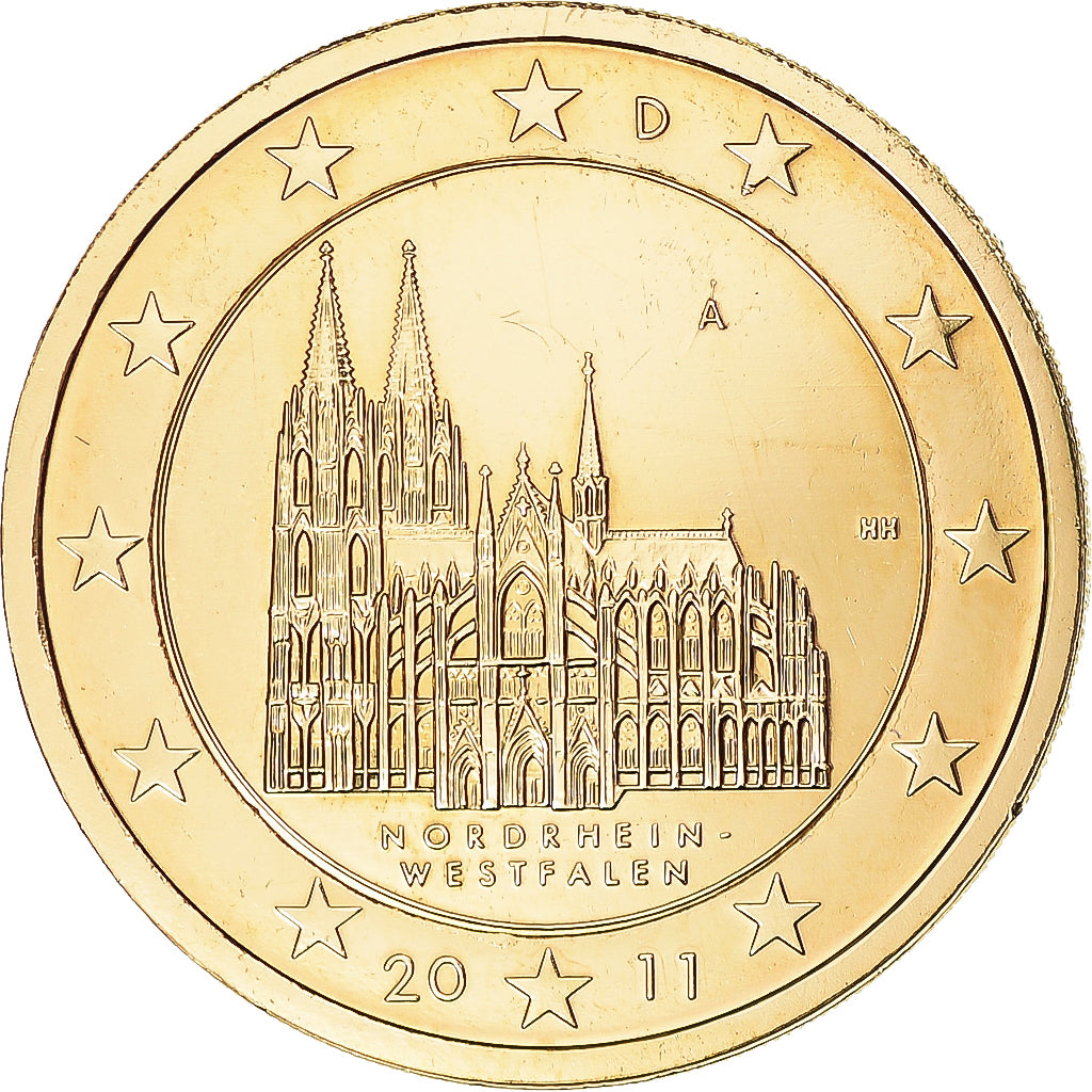 République fédérale allemande, 2 Euro, 2011, Berlin, gold-plated coin, TTB