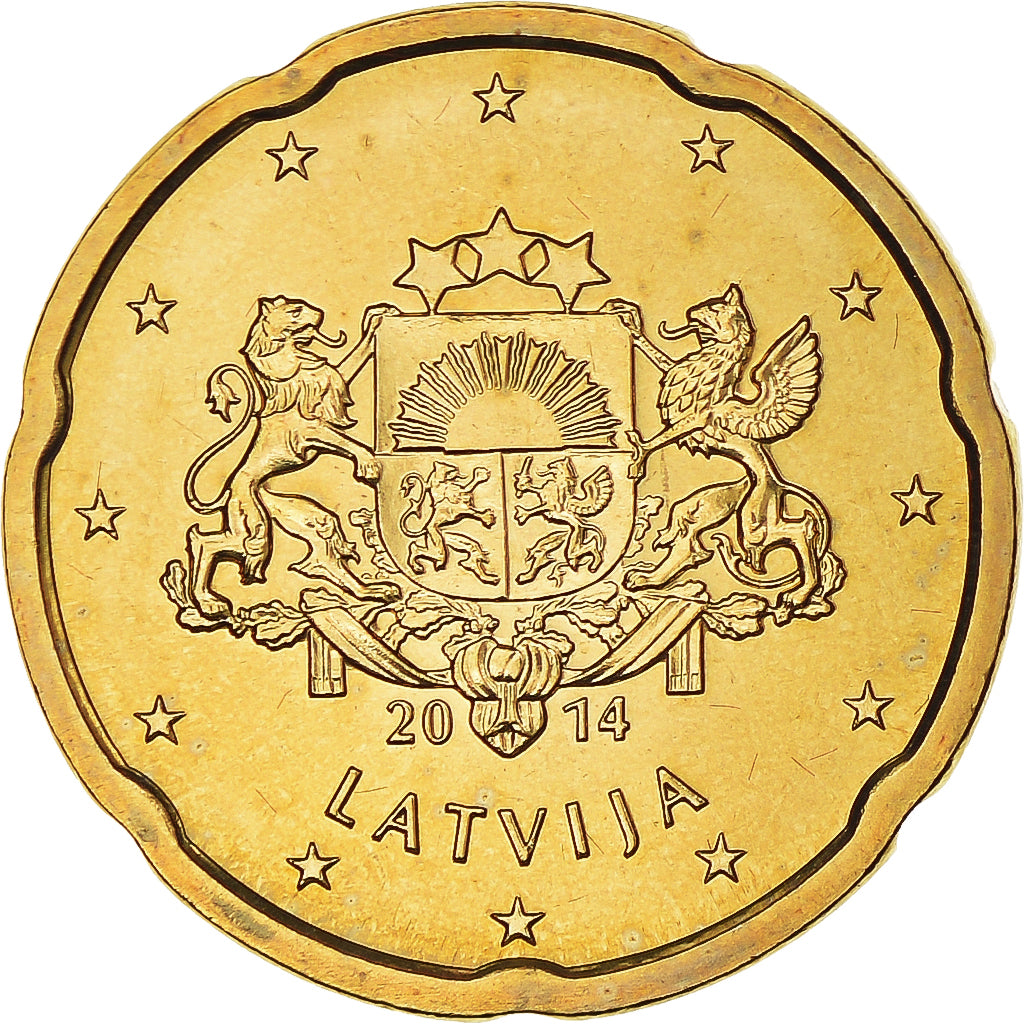 Letland, 20 Euro Cent, 2014, FDC, Tin