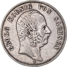 Coin, German States, SAXONY-ALBERTINE, Georg, 5 Mark, 1904, Muldenhütten