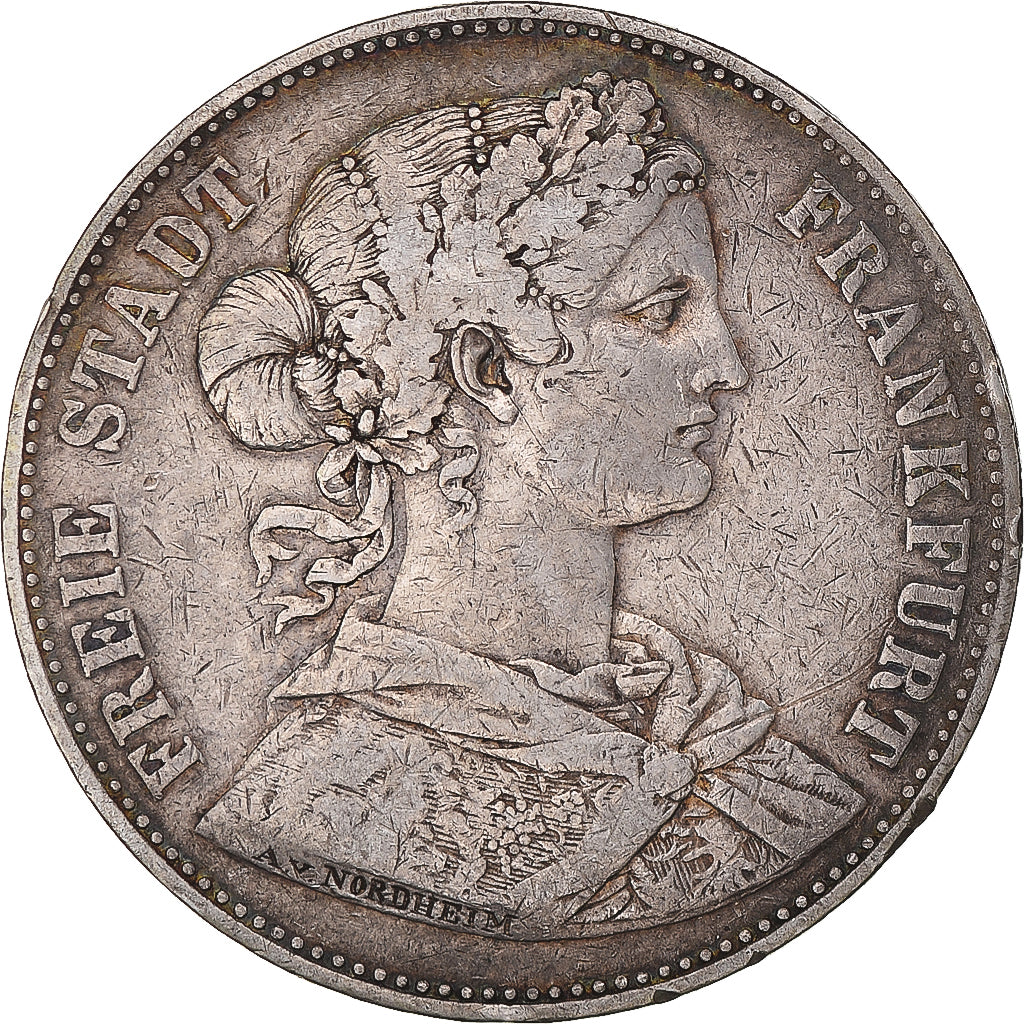 Coin German States FRANKFURT AM MAIN Thaler 1862 EF(40-45) Silver KM ...