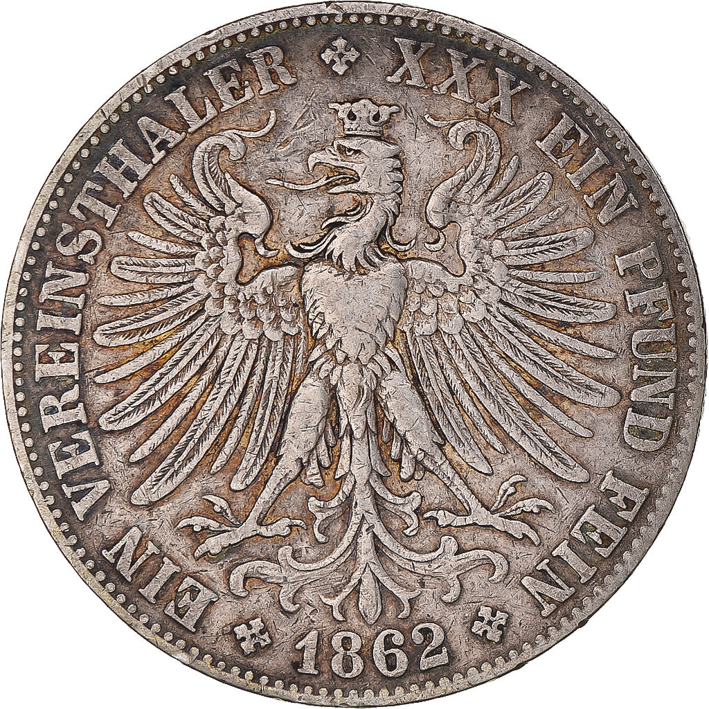 Munten, Duitse staten, FRANKFURT AM MAIN, Thaler, 1862, ZF, Zilver, KM:370