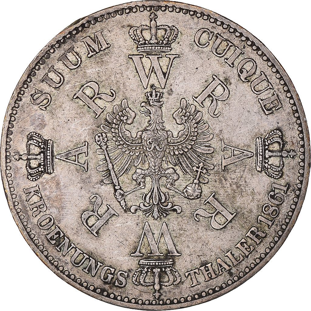 Monnaie, Etats allemands, PRUSSIA, Wilhelm I, Thaler, 1861, Berlin, TTB+