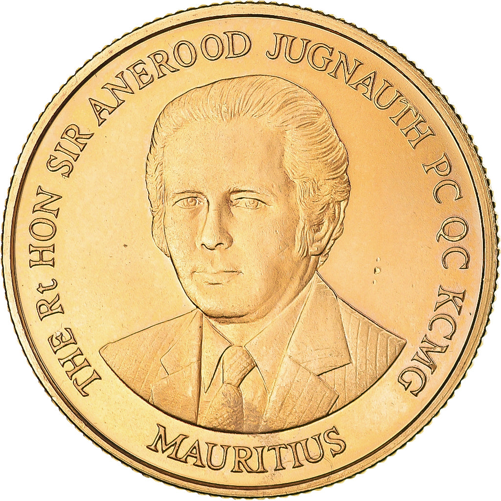 Coin, Mauritius, 500 Rupees, 1988, 1/2 Oz, MS(65-70), Gold, KM:59