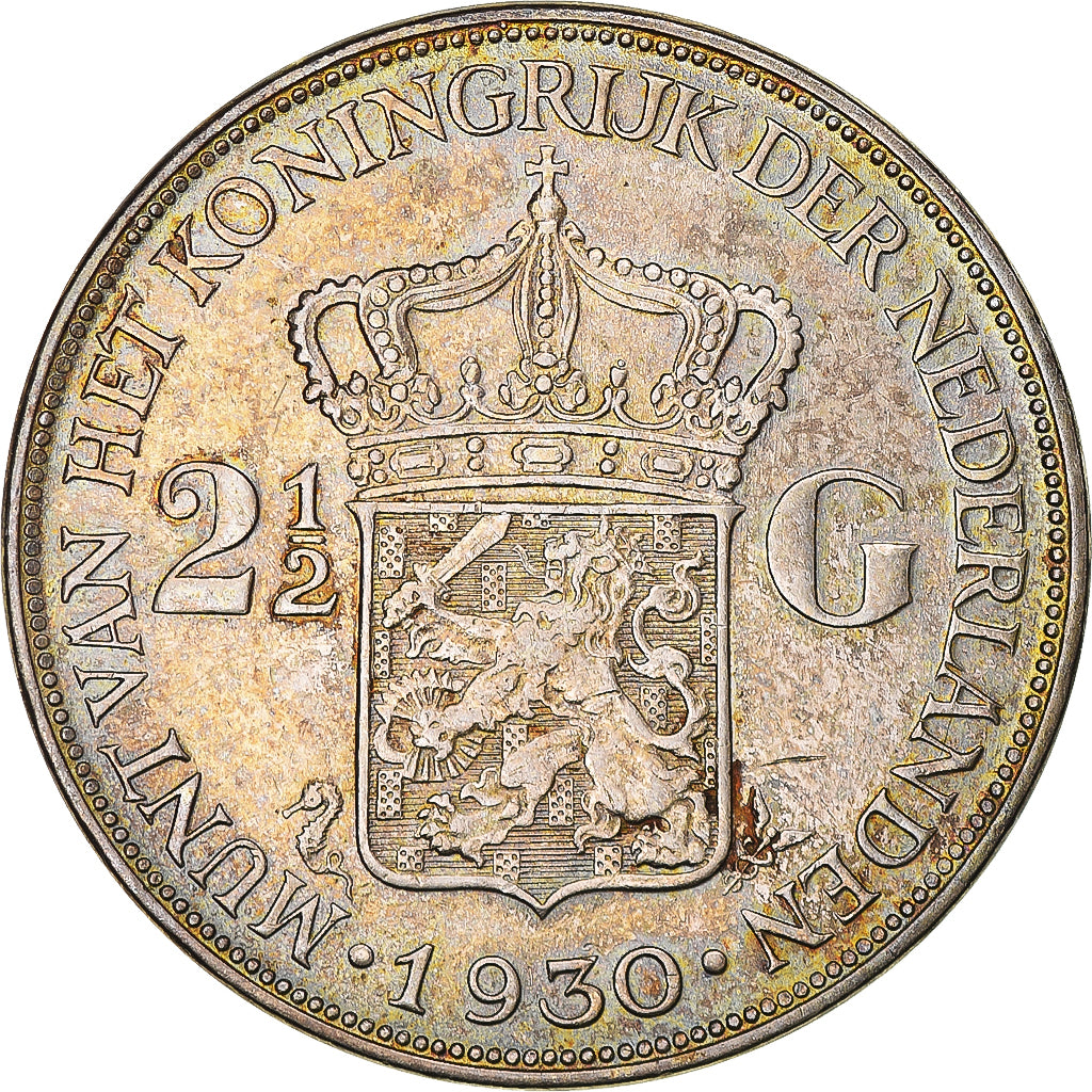 Monnaie, Pays-Bas, Wilhelmina I, 2-1/2 Gulden, 1930, TTB, Argent, KM:165