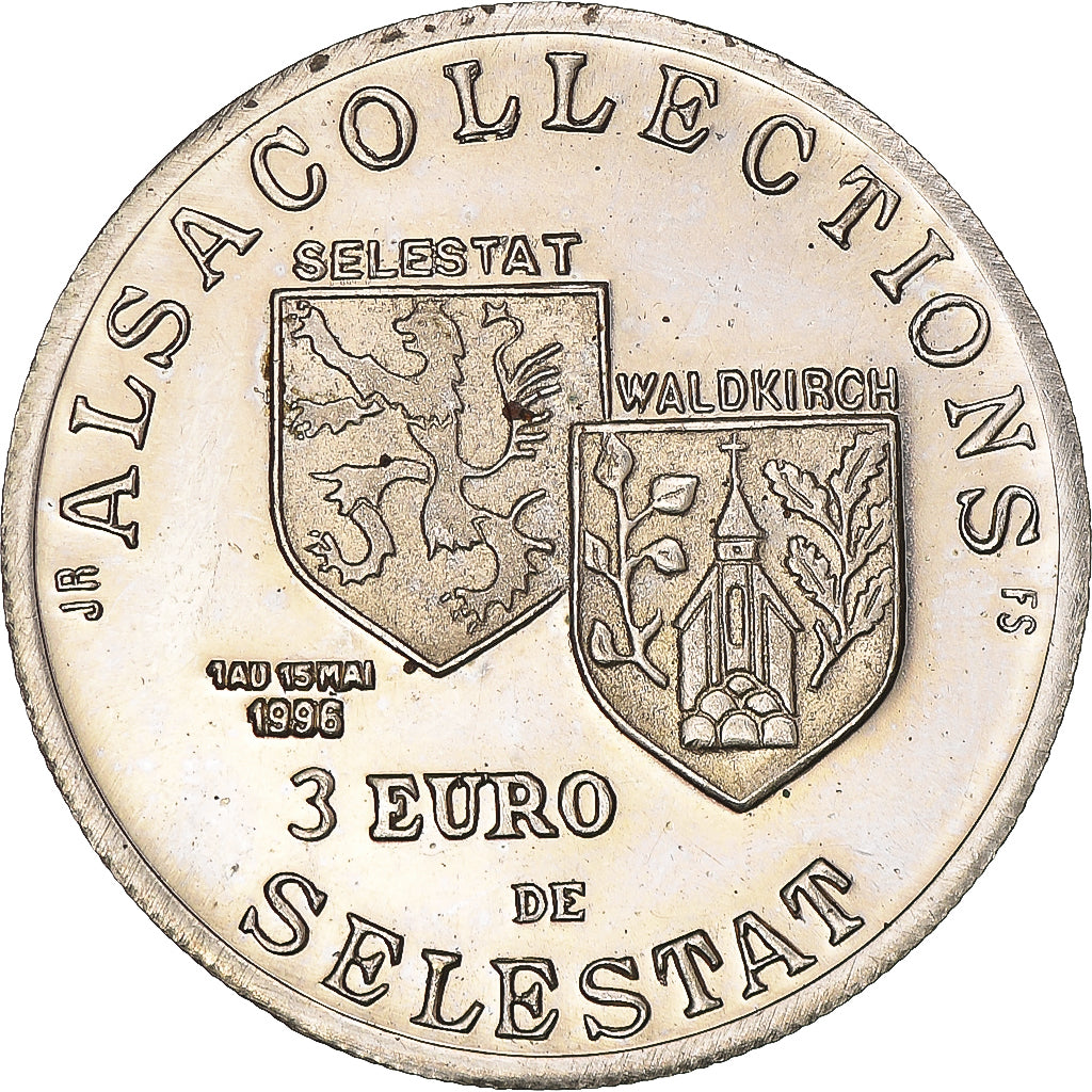 Francia, 3 Euro, Euro des Villes, 1996, Sélestat - 30 ans de jumelage, EBC