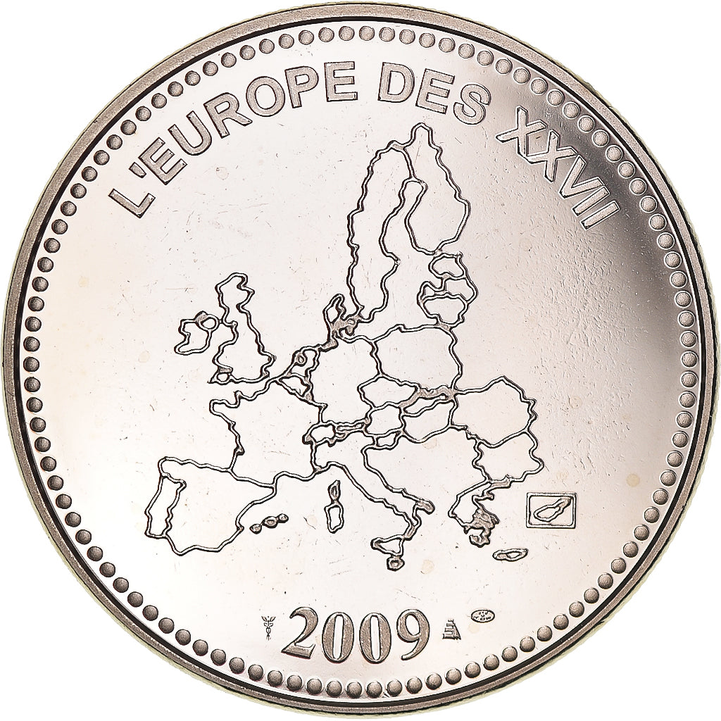 Francja, medal, L'Europe des XXVII, 10 Ans de l'Euro, Politics, 2009, MS(65-70)