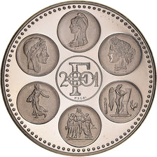 França, medalha, Coq, Fin du Cours Légal du Franc, Politics, 2001, MS(64)