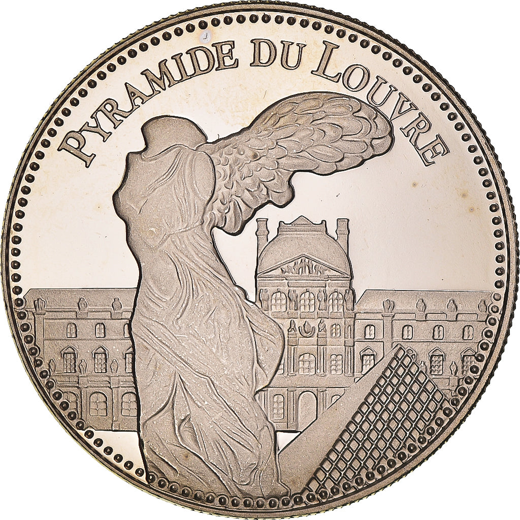 France, Medal, Pyramide du Louvres, Paris, MS(65-70), Copper-nickel