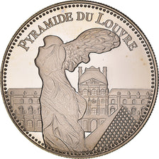 France, Medal, Pyramide du Louvres, Paris, MS(65-70), Copper-nickel