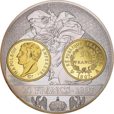 Francia, medalla, Napoleon I, Histoire de la monnaie Française, 20 Francs 1807