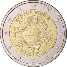 Chipre, 2 Euro, 10 ans de l'Euro, 2012, MS(63), Bimetálico
