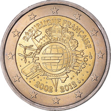 France, 2 Euro, 10 ans de l'Euro, 2012, Paris, MS(63), Bi-Metallic, KM:1846