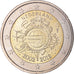 Netherlands, 2 Euro, 10 ans de l'Euro, 2012, Utrecht, AU(55-58), Bi-Metallic