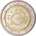 Itália, 2 Euro, 10 ans de l'Euro, 2012, MS(63), Bimetálico