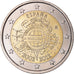 Espanha, 2 Euro, 10 years euro, 2012, Madrid, MS(63), Bimetálico, KM:1252