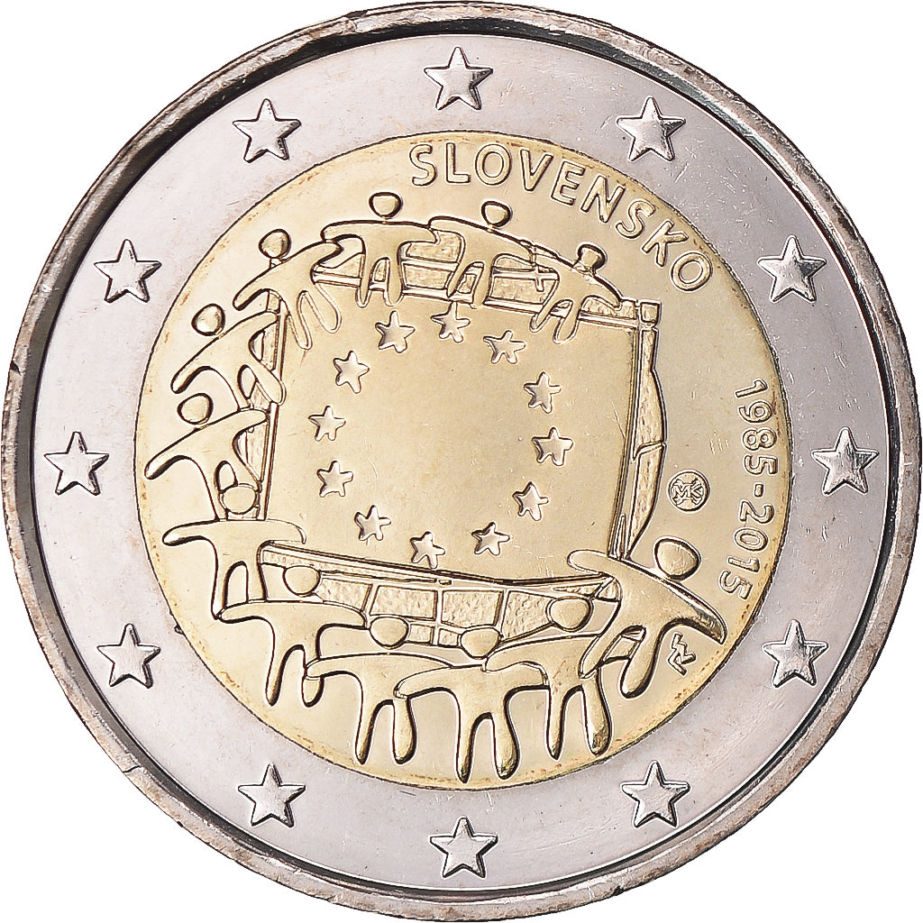 Słowacja, 2 Euro, Drapeau européen, 2015, Kremnica, MS(64), Bimetaliczny