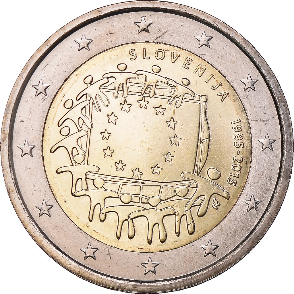 Slovenië, 2 Euro, Drapeau européen, 2015, UNC, Bi-Metallic