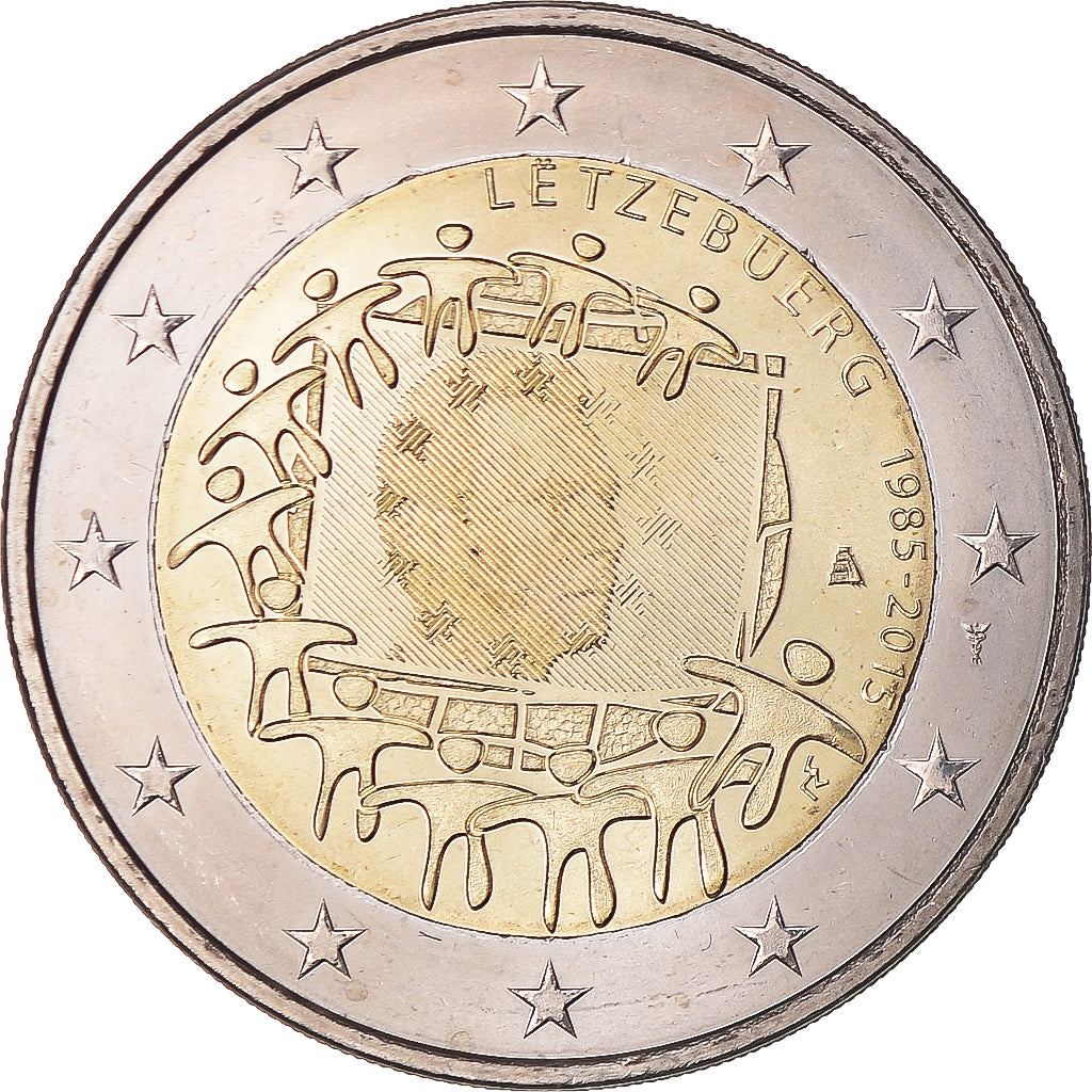 Luxemburgo, 2 Euro, Drapeau européen, 2015, Utrecht, MS(64), Bimetálico