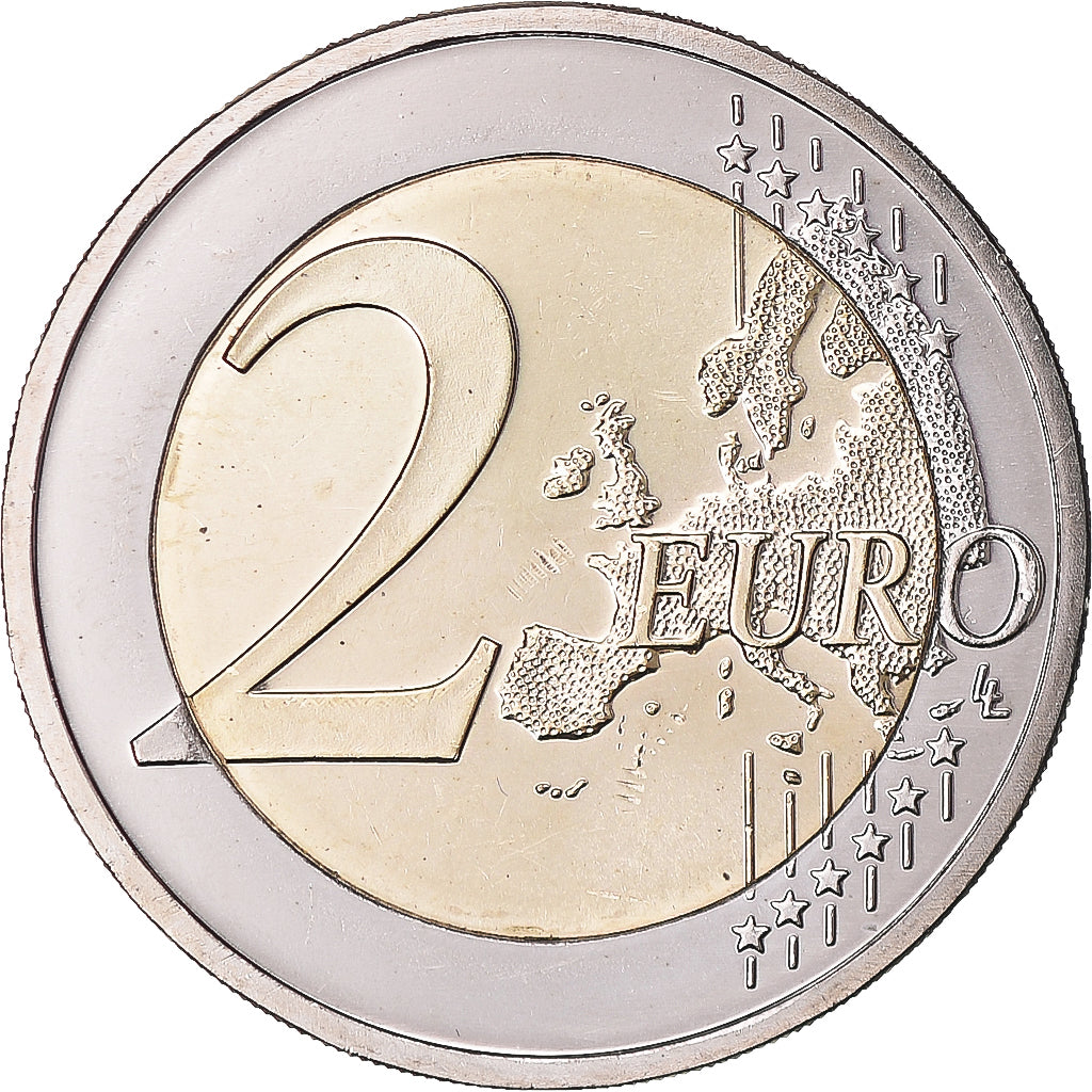 Lettonia, 2 Euro, 2015, 30 ans   Drapeau européen, SPL+, Bi-metallico, KM:New