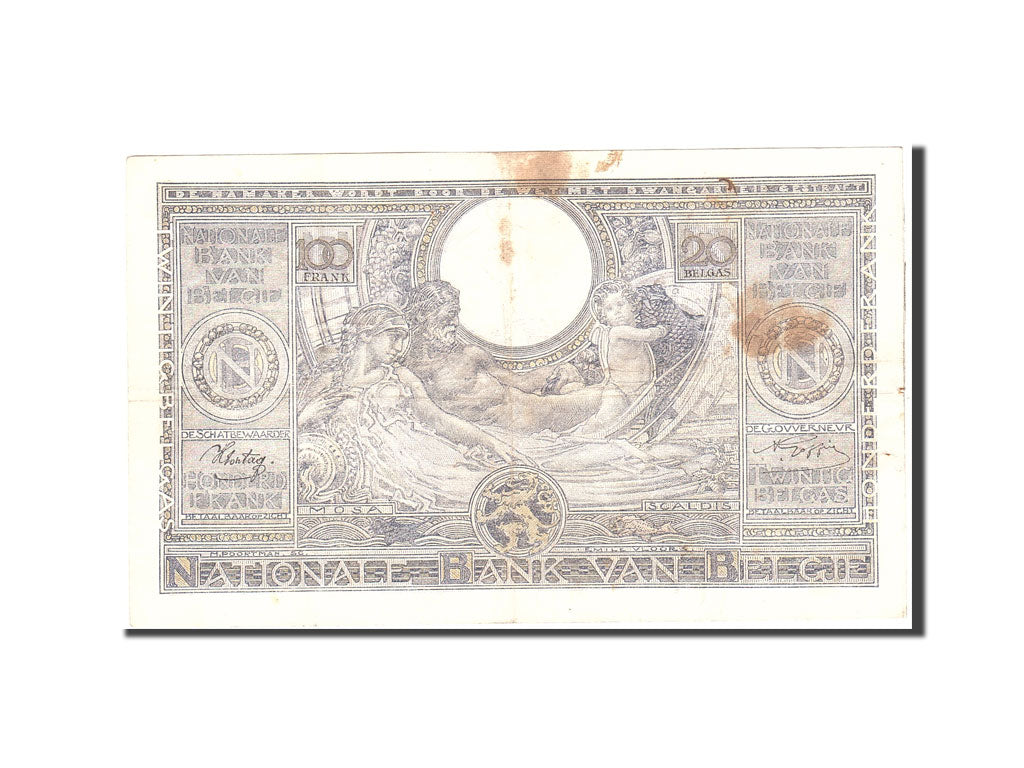 Banknote, Belgium, 100 Francs-20 Belgas, 1942, 1942-11-26, KM:107, EF(40-45)
