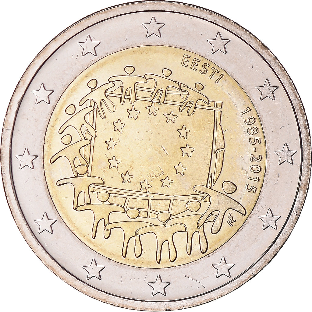 Estonia, 2 Euro, Drapeau européen, 2015, Vantaa, MS(60-62), Bi-Metallic