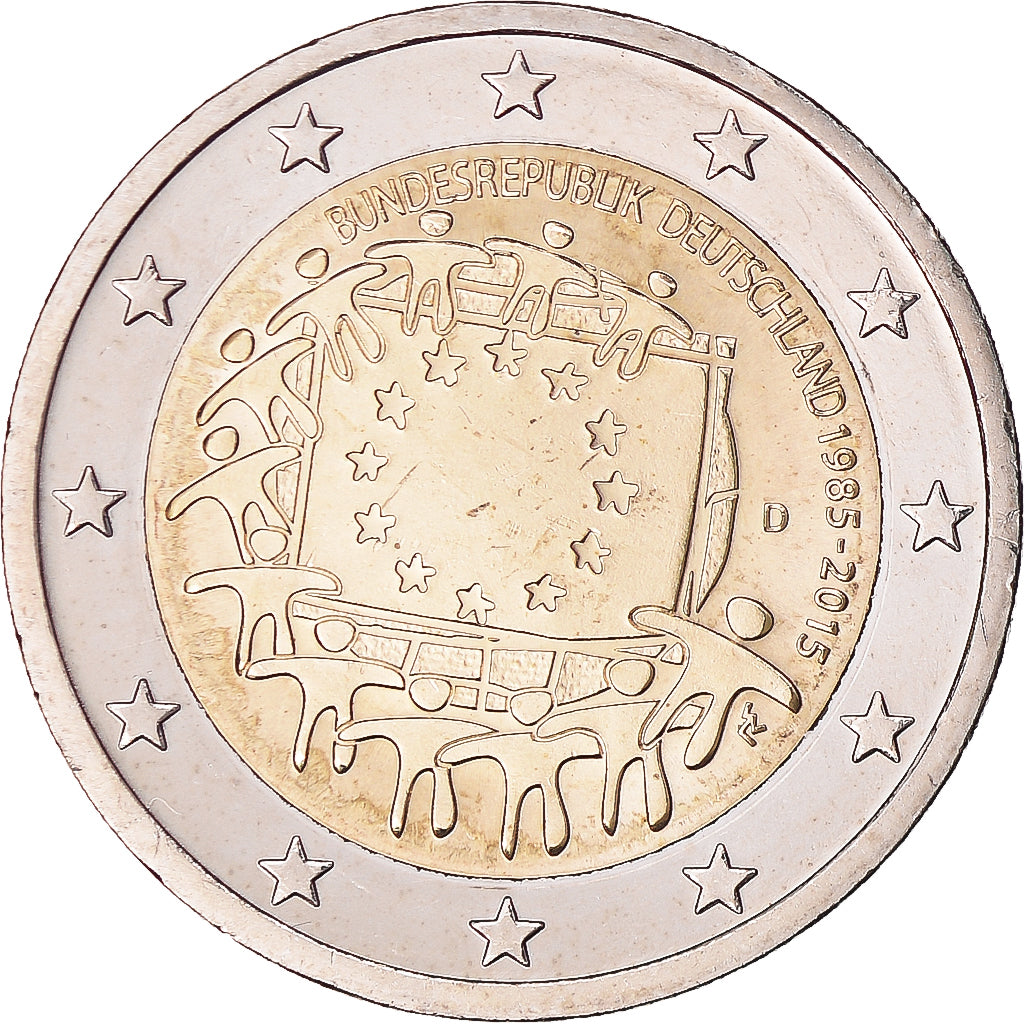 GERMANIA - REPUBBLICA FEDERALE, 2 Euro, Drapeau européen, 2015, Munich, SPL+