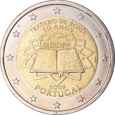 Portugal, 2 Euro, Traité de Rome 50 ans, 2007, MS(65-70), Bi-Metallic, KM:771