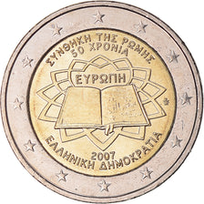 Greece, 2 Euro, Traité de Rome 50 ans, 2007, Athens, MS(60-62), Bi-Metallic