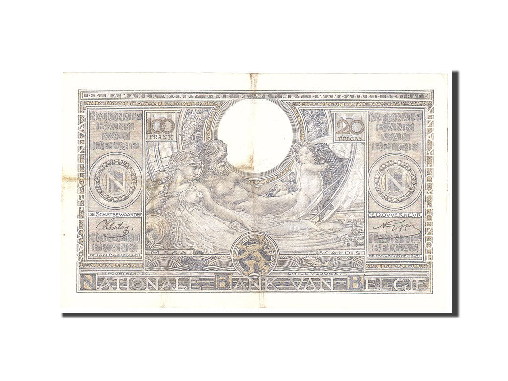 Banknote, Belgium, 100 Francs-20 Belgas, 1943, 1943-07-13, KM:107, EF(40-45)