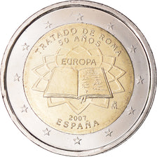 Spain, 2 Euro, Traité de Rome 50 ans, 2007, Madrid, MS(63), Bi-Metallic