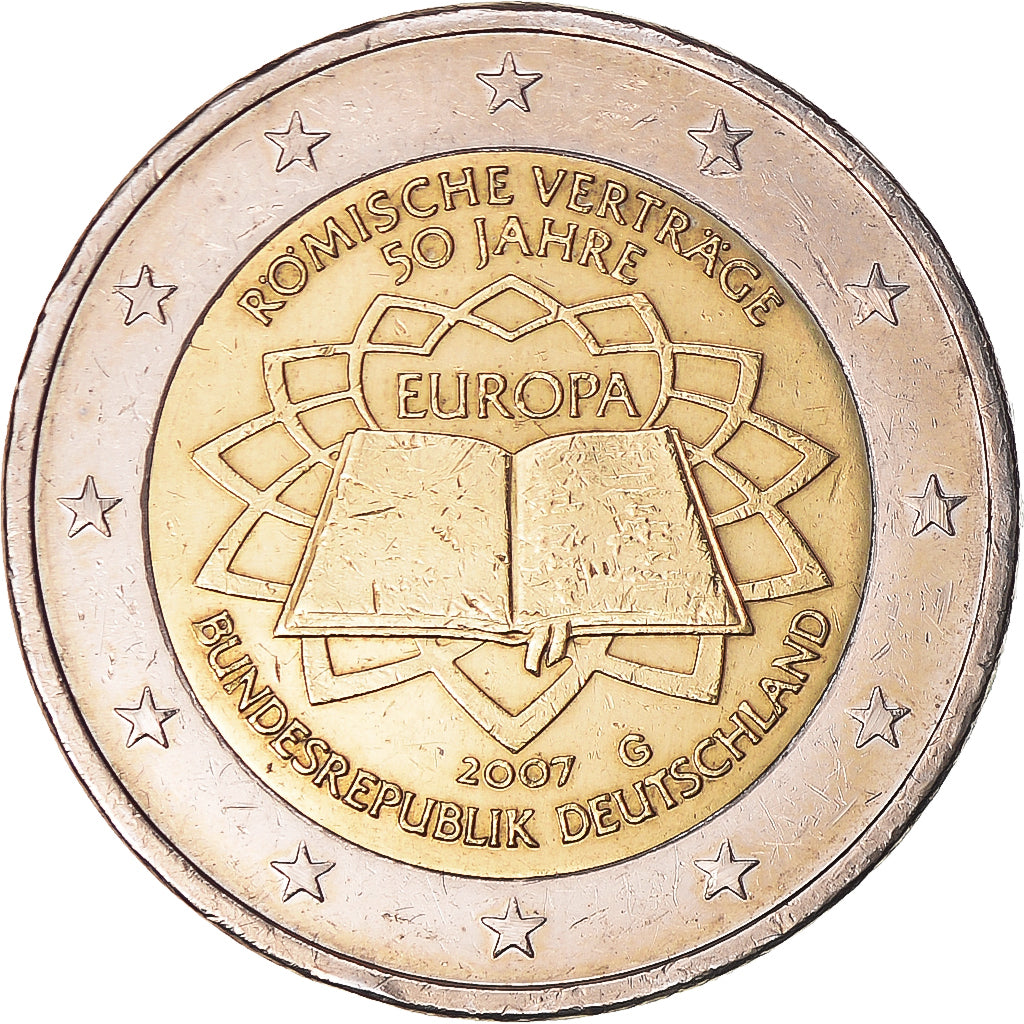 GERMANY - FEDERAL REPUBLIC, 2 Euro, Traité de Rome 50 ans, 2007, Karlsruhe