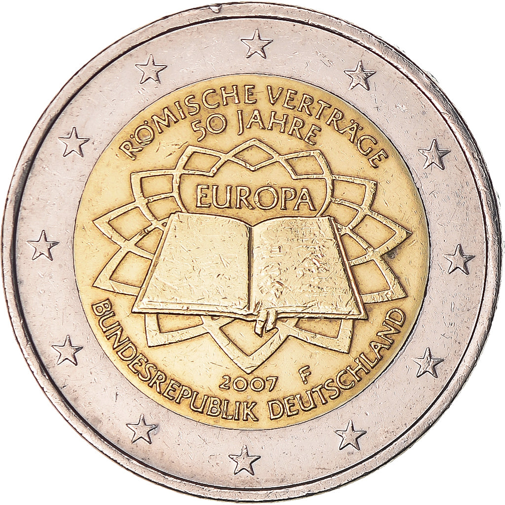 GERMANY - FEDERAL REPUBLIC, 2 Euro, Traité de Rome 50 ans, 2007, Stuttgart