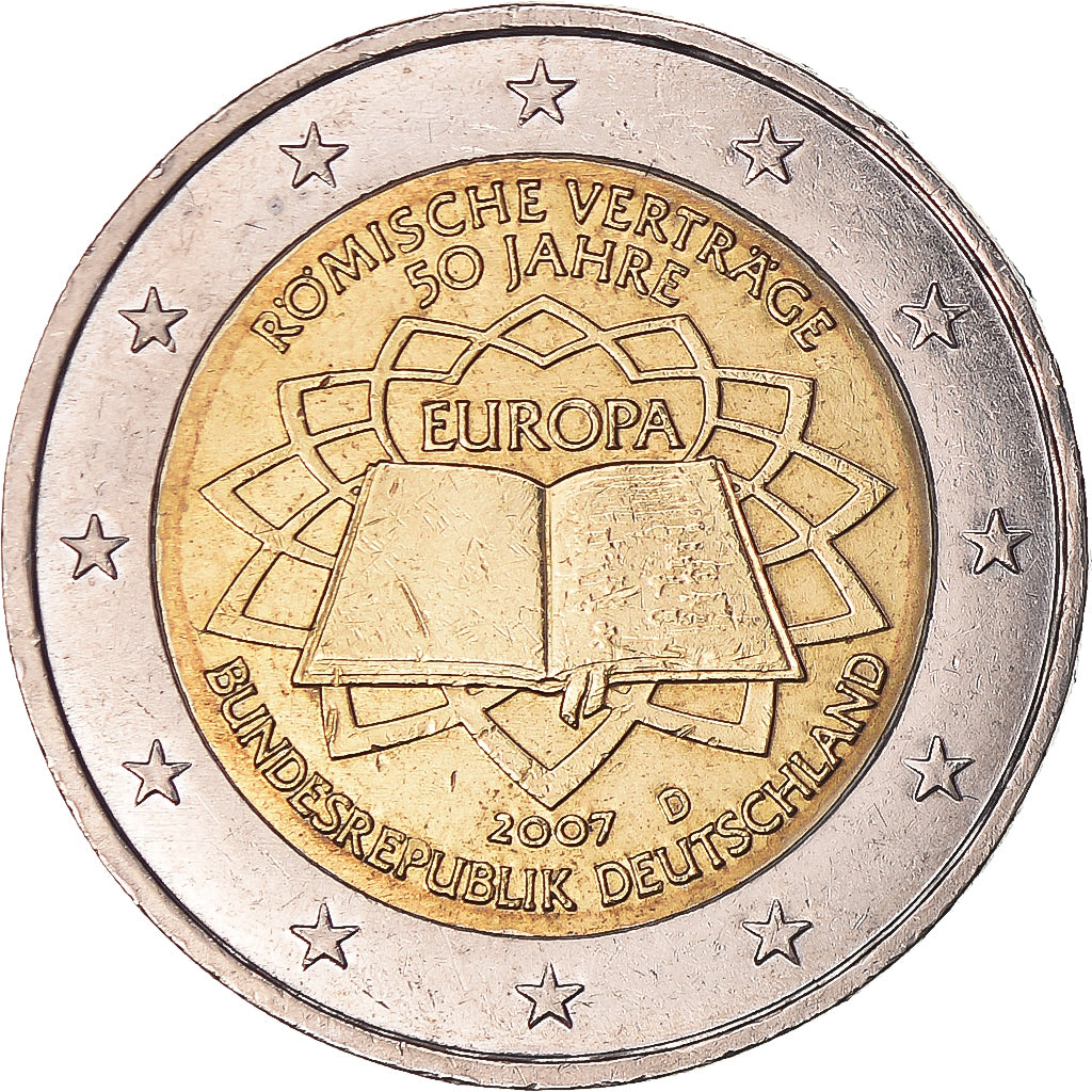 GERMANY - FEDERAL REPUBLIC, 2 Euro, 2007, Munich, VF(30-35), Bi-Metallic, KM:259