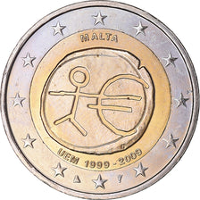 Malta, 2 Euro, E.M.U., 10th Anniversary, 2009, Paris, MS(60-62), Bi-Metallic