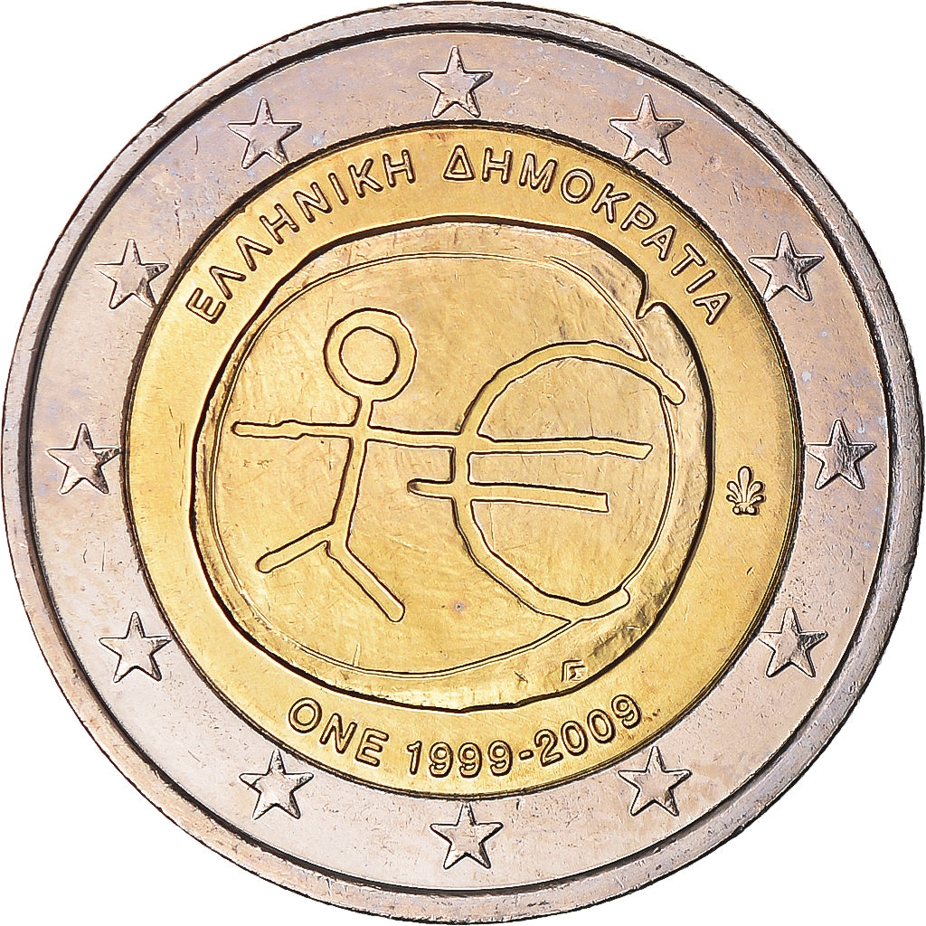 Grecia, 2 Euro, EMU, 2009, Athens, FDC, Bimetálico, KM:227