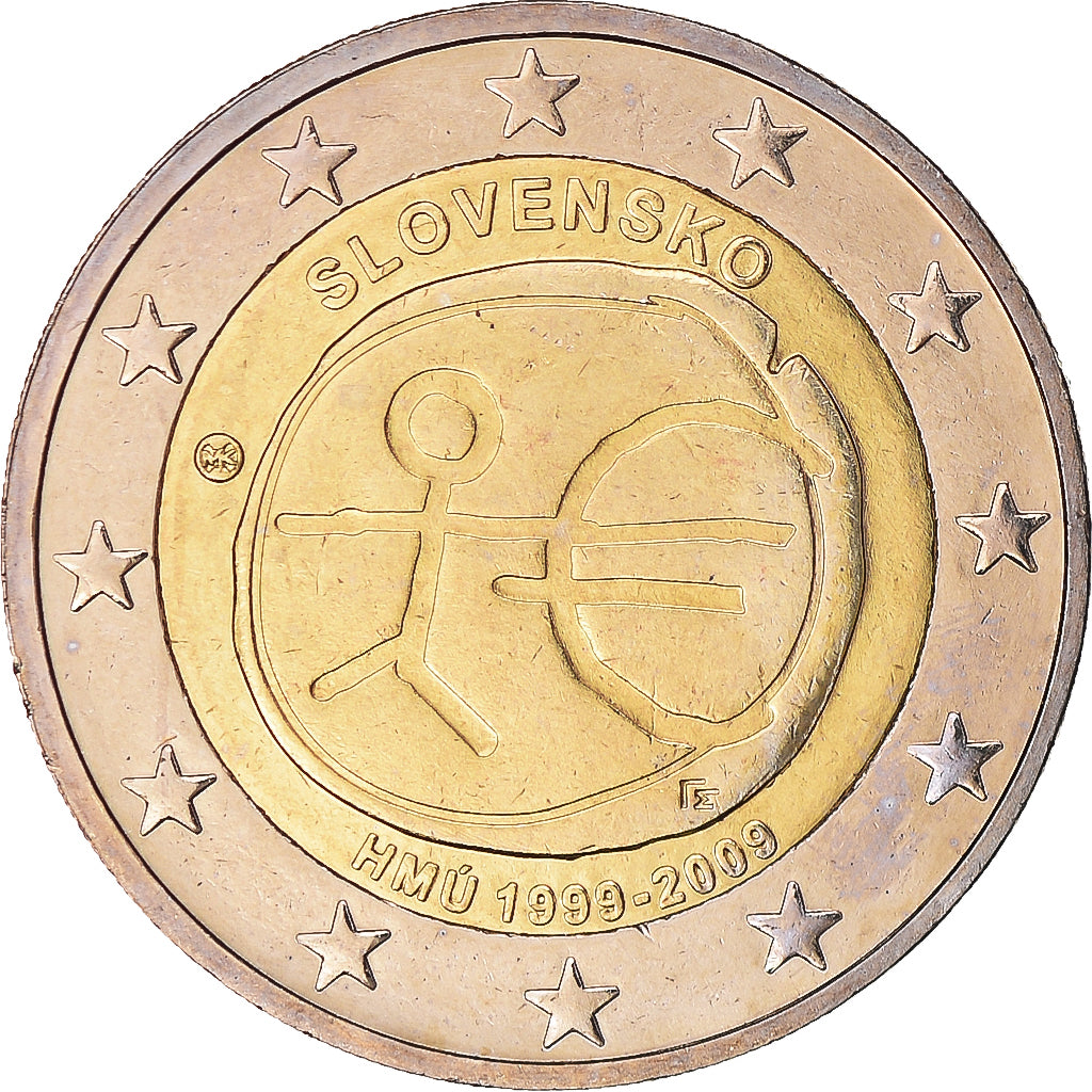 Słowacja, 2 Euro, EMU, 2009, Kremnica, MS(64), Bimetaliczny, KM:103