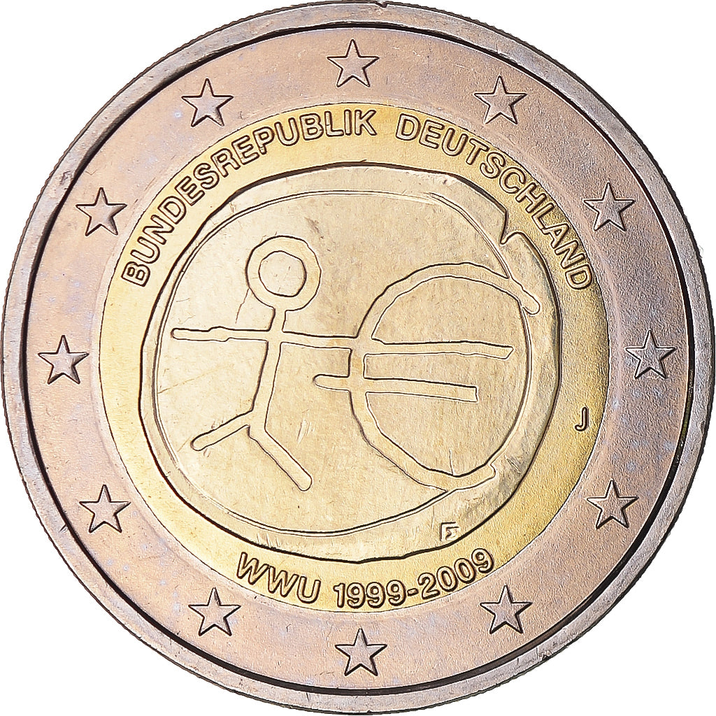 GERMANY - FEDERAL REPUBLIC, 2 Euro, EMU, 2009, Hambourg, MS(63), Bi-Metallic