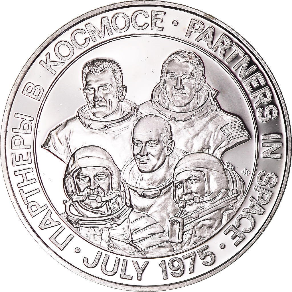 France, Medal, Apollo-Soyouz, Sciences & Technologies, 1975, MS(65-70), Silver