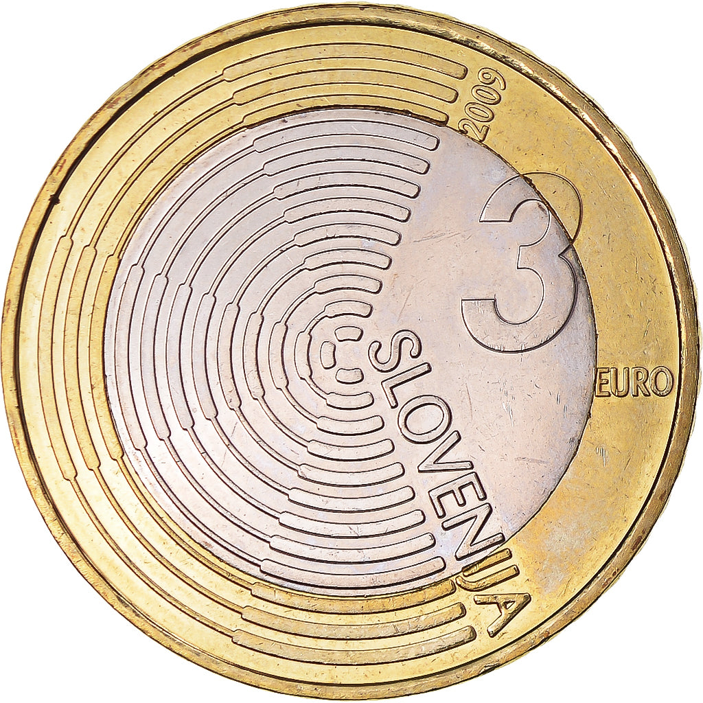 Eslovenia, 3 Euro, Premier vol au dessus de la Slovénie, 2009, Vantaa, EBC