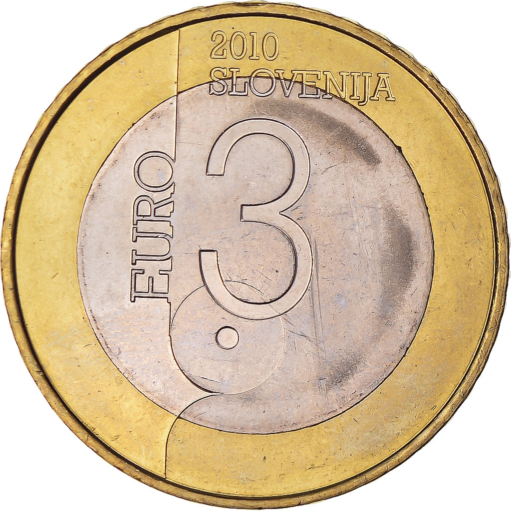 Slovénie, 3 Euro, 2010, SUP, Bimétallique, KM:95