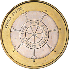 Slovenia, 3 Euro, 1er médaillé olympique, 2012, MS(60-62), Bi-Metallic, KM:109