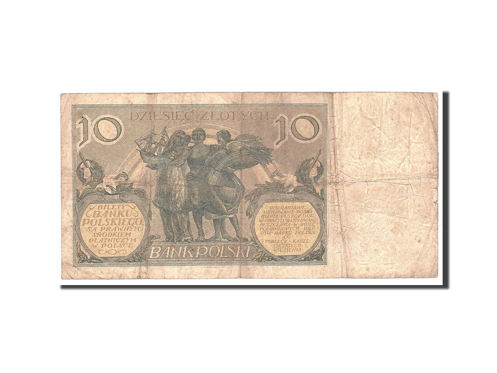 Polonia, 10 Zlotych, 1929, KM:69, 1929-07-20, B